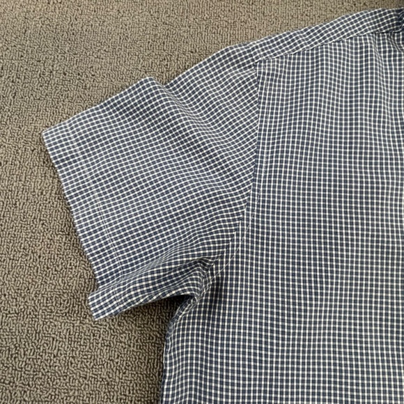 Docker Shirt Adult Extra Large Blue Button Up Check Short Sleeve Casual Men - Picture 2 of 9